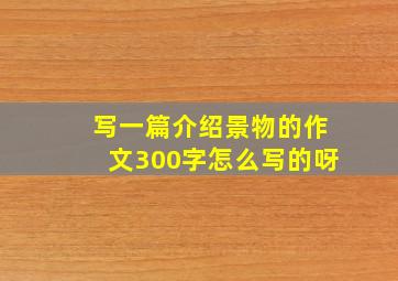 写一篇介绍景物的作文300字怎么写的呀