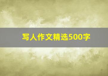 写人作文精选500字