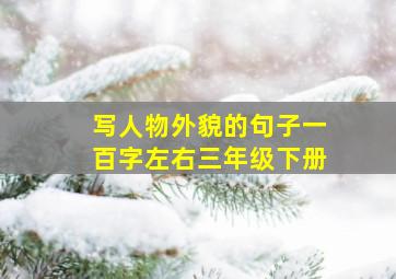 写人物外貌的句子一百字左右三年级下册