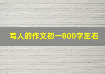 写人的作文初一800字左右