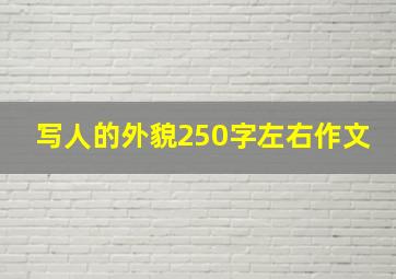 写人的外貌250字左右作文