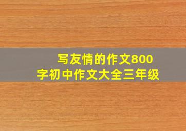 写友情的作文800字初中作文大全三年级