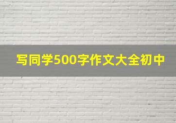 写同学500字作文大全初中