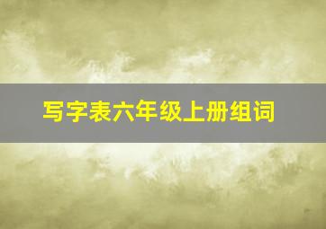 写字表六年级上册组词