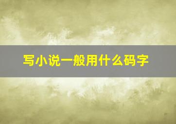 写小说一般用什么码字