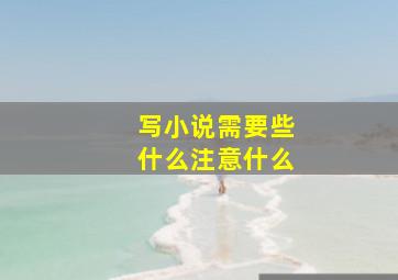 写小说需要些什么注意什么