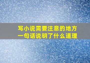 写小说需要注意的地方一句话说明了什么道理