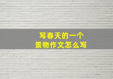 写春天的一个景物作文怎么写