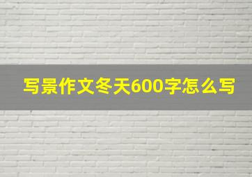 写景作文冬天600字怎么写