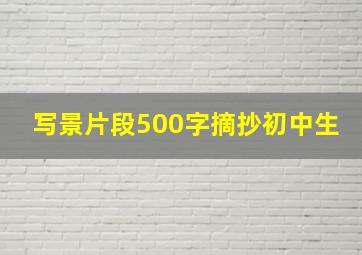 写景片段500字摘抄初中生