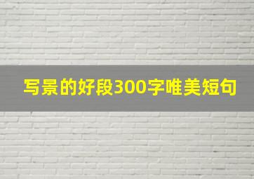 写景的好段300字唯美短句