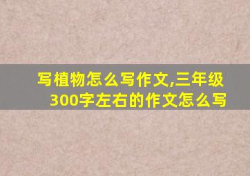 写植物怎么写作文,三年级300字左右的作文怎么写