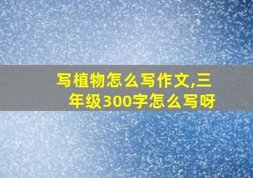 写植物怎么写作文,三年级300字怎么写呀