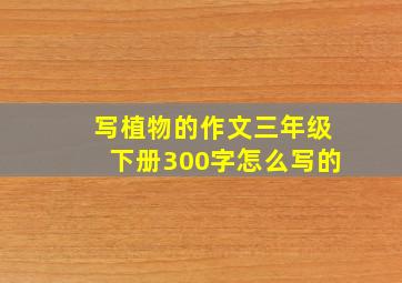 写植物的作文三年级下册300字怎么写的