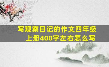 写观察日记的作文四年级上册400字左右怎么写