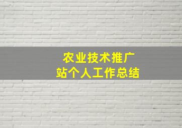 农业技术推广站个人工作总结