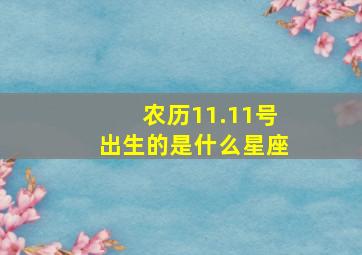 农历11.11号出生的是什么星座