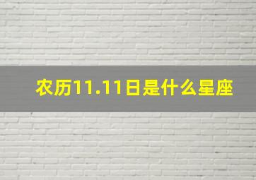 农历11.11日是什么星座