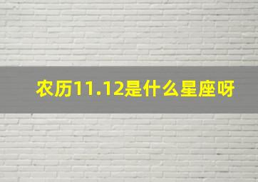 农历11.12是什么星座呀