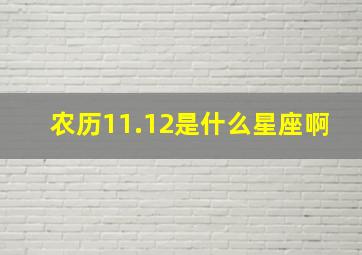 农历11.12是什么星座啊