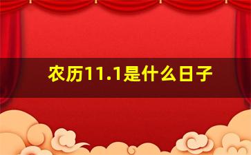 农历11.1是什么日子