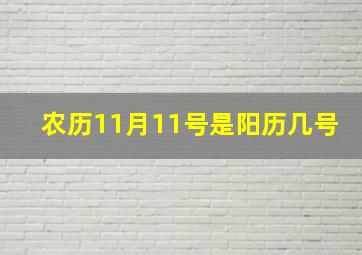 农历11月11号是阳历几号