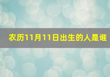 农历11月11日出生的人是谁