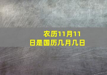 农历11月11日是国历几月几日