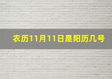 农历11月11日是阳历几号