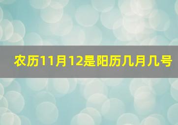 农历11月12是阳历几月几号