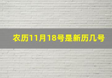 农历11月18号是新历几号