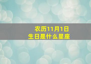 农历11月1日生日是什么星座