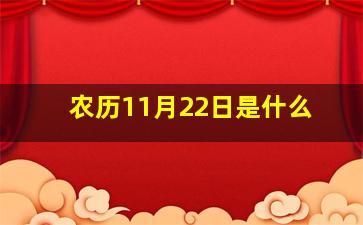 农历11月22日是什么