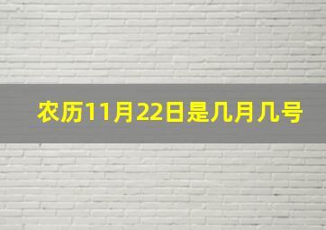 农历11月22日是几月几号