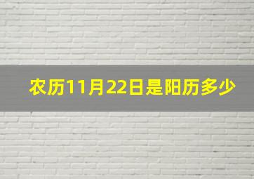 农历11月22日是阳历多少