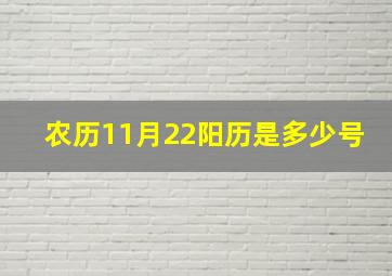 农历11月22阳历是多少号