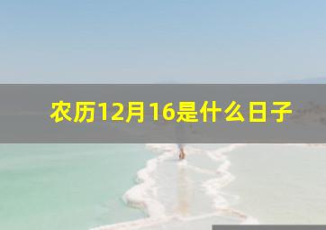 农历12月16是什么日子