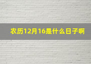 农历12月16是什么日子啊