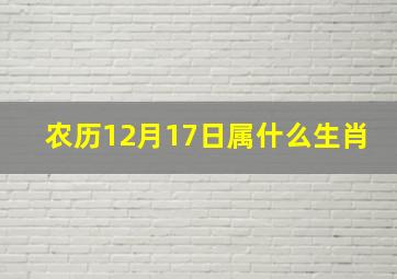 农历12月17日属什么生肖