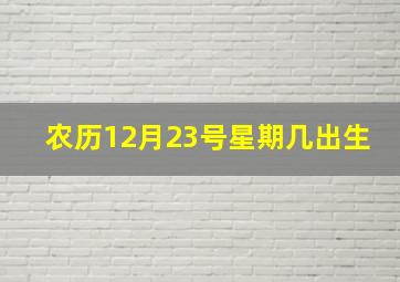 农历12月23号星期几出生