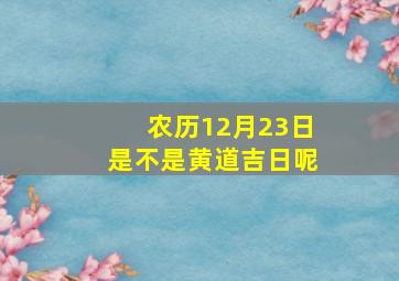 农历12月23日是不是黄道吉日呢