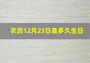 农历12月23日是多久生日