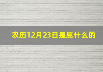 农历12月23日是属什么的