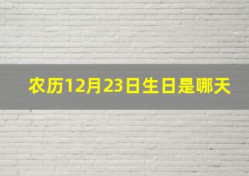 农历12月23日生日是哪天