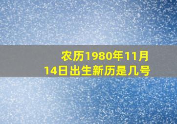 农历1980年11月14日出生新历是几号