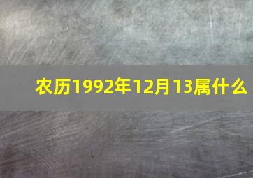 农历1992年12月13属什么