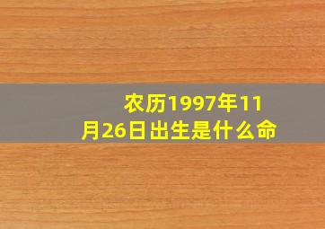 农历1997年11月26日出生是什么命