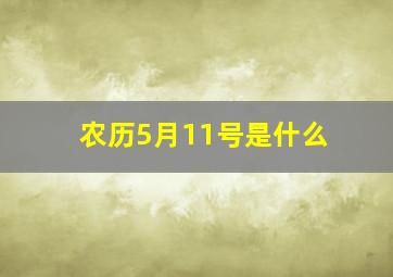 农历5月11号是什么