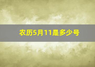 农历5月11是多少号