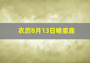 农历8月13日啥星座